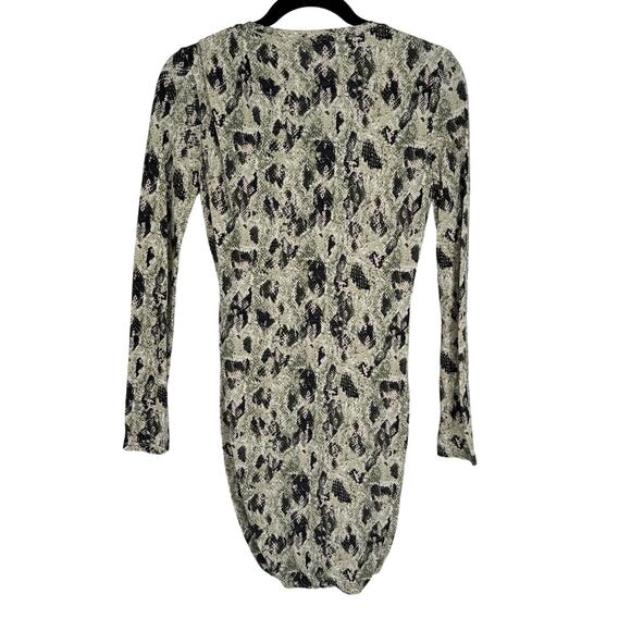 Rag & Bone Snake Print Poppy Draped Mini Dress Black & Gray Size Small - Picture 4 of 8